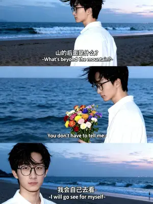 山的后面是什么,你不用告诉我,我会自己去看#海边🌊 #豆包P图已经是nextlevel了